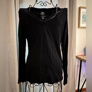 SO Black V-Neck Long Sleeve Sweatshirt